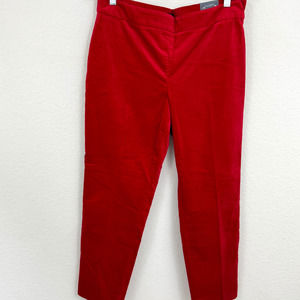 Talbots Women's Slim Ankle Pant Velvet Red Size 10 P